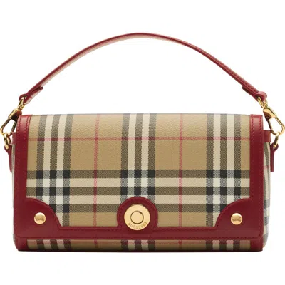 BURBERRY BURBERRY SMALL NOTE CHECK & LEATHER CROSSBODY BAG