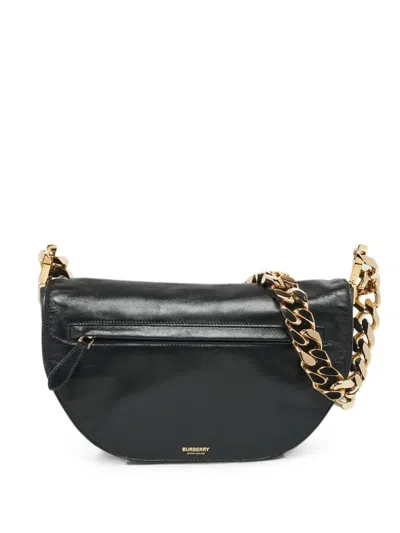 Pre-owned Burberry Small Olympia Chain Shoulder Bag In Black