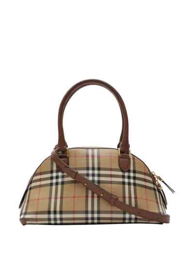 Burberry Primrose Small Shoulder Bag Check Pattern In Purple