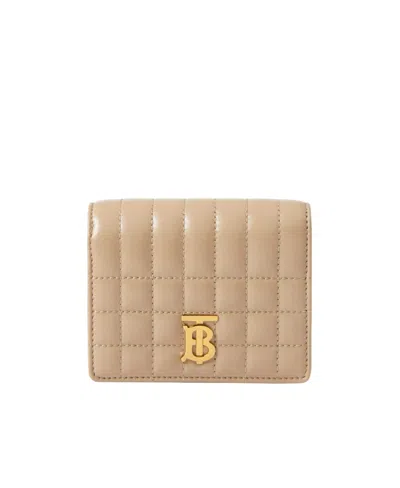 Burberry Small Quilted Leather Folding Wallet In Nude
