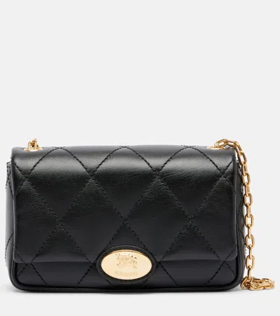 Burberry Small Quilted Leather Shoulder Bag In Black