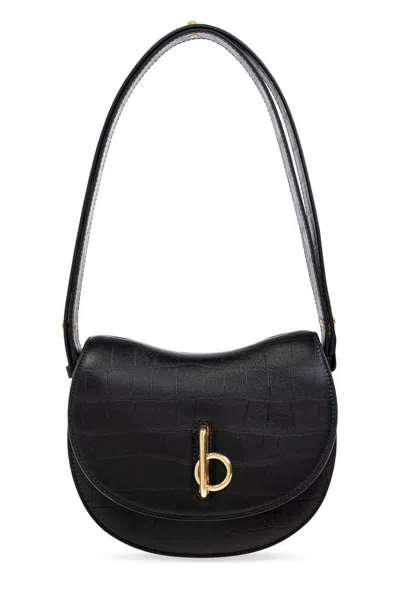 Burberry Small Rocking Horse Embossed Shoulder Bag In Black