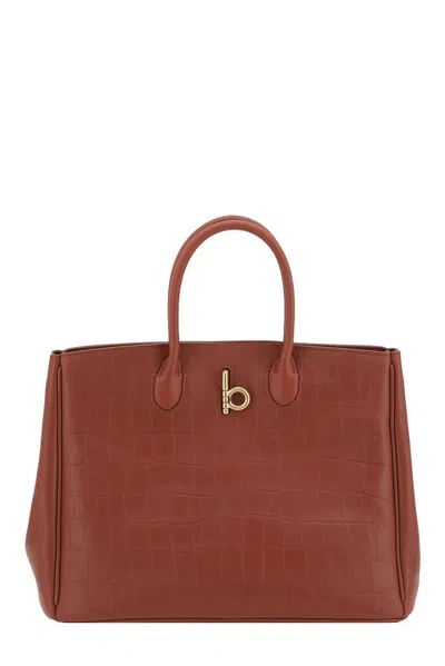 Burberry Small Rocking Horse Embossed Tote Bag In Red