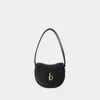 Burberry Croc-effect Leather Shoulder Bag In Black