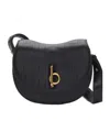 Burberry Croc-effect Leather Shoulder Bag In Black