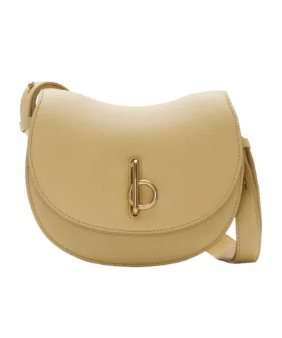 Burberry Sand Leather Small Rocking Horse Shoulder Bag In Nude