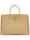 Burberry Small Calf Leather Rocking Horse Tote Bag In 中性色