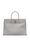 Burberry Structured Grey Bag With Textured Finish In Grey