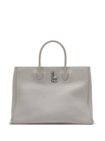 Burberry Structured Grey Bag With Textured Finish