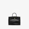 Burberry Womens Rocking Horse Small Leather Tote Bag Black In Black