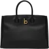 Burberry Rocking Horse Medium Black Leather Tote Women In Black