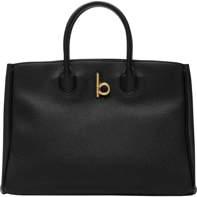 Burberry Rocking Horse Medium Black Leather Tote Women