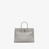 Burberry Structured Grey Bag With Textured Finish In Heron