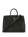 Burberry Mini Rocking Horse Leather Tote Handbag In Green