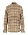 Burberry Simson Vintage Check-pattern Cotton Shirt In Nude