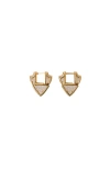 Burberry Shield Small Size Inlaid Earrings In Gold/clear