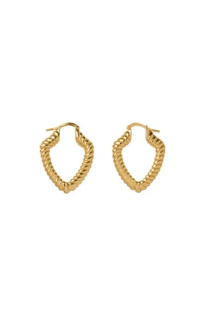 Burberry Small Shield Twisted Hoop Earrings In Gold