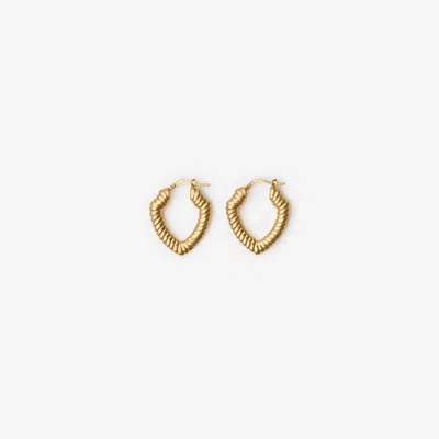 Burberry Small Shield Twisted Hoop Earrings​ In Gold