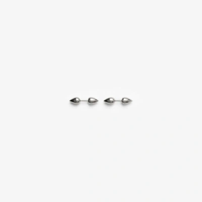 Burberry Small Spear Stud Earrings In White