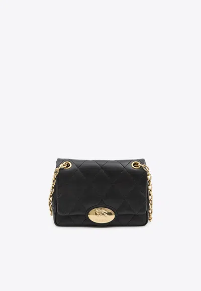 Burberry Small Strand Quilted Leather Shoulder Bag In Black