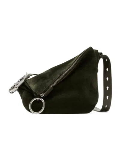 Burberry Small Knight Suede Shoulder Bag In Brown
