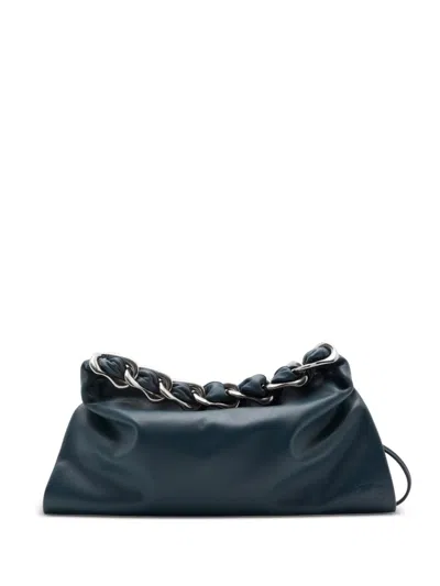 Burberry Small Swan Leather Shoulder Bag In Grey