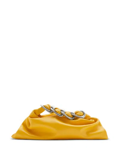 Burberry Small Swan Leather Tote Bag In Yellow