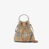 Burberry Small Tb Vintage Check Bucket Bag In Archive Beige/briar Brown