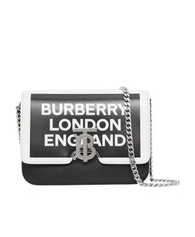 Burberry Small Tb Crossbody Bag In Black