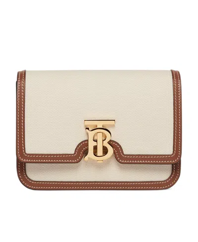 Burberry Small Tb Crossbody Bag In Nude