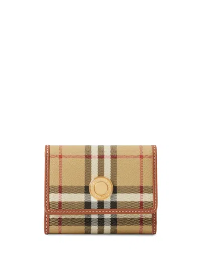 Burberry Small Vintage Check Leather Wallet In Multi