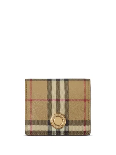 Burberry Small Vintage Check Wallet In Beige