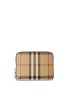 Burberry Monogram Zip Around Wallet Check Pattern In Multi