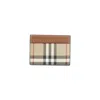Burberry Check Pattern Leather Cardholder With Contrasting Trim In Multi