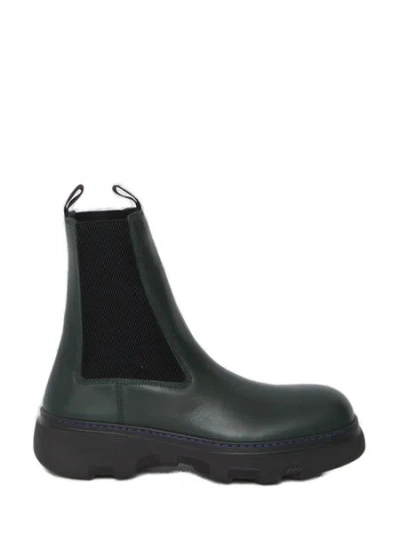 Burberry Leather Chelsea Slip-ons For Men In Green