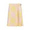 Burberry Pink And Yellow Kilt With Check Pattern Skirt For Women Ss24 In Multicolor