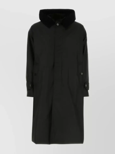 Burberry Long Coat In Black