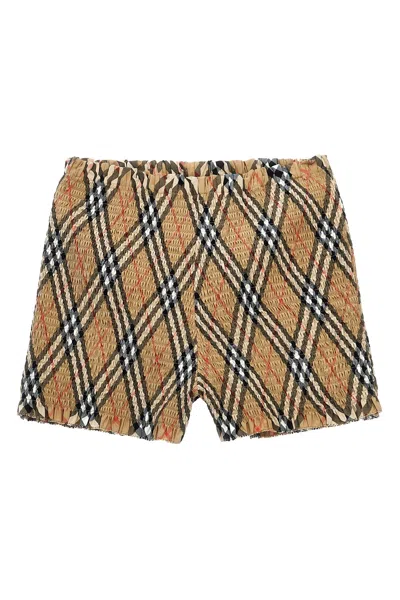 Burberry Smock Stitch Bermuda Shorts In Brown