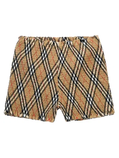 Burberry Smock Stitch Bermuda Shorts In Brown