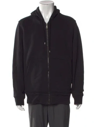 Pre-owned Burberry Smoked Check Pattern Crew Neck Hoodie In Black
