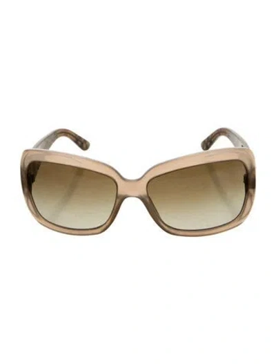 Pre-owned Burberry Smoked Check Pattern Oversize Sunglasses In Brown