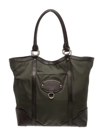 Pre-owned Burberry Smoked Check Tote In Brown
