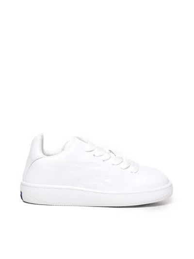 Burberry Sneaker Box In Pelle In White