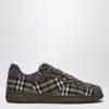 Burberry Checked Terrace Lace-up Sneakers In Brown