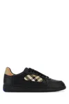 Burberry Indigo Blue Leather And Check Sneaker Terrace