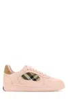 Burberry London Leather And Check Terrace Women S Sneakers In Pink