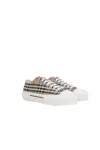 Burberry Beige Cotton Sneakers With Casual-chic Check Pattern