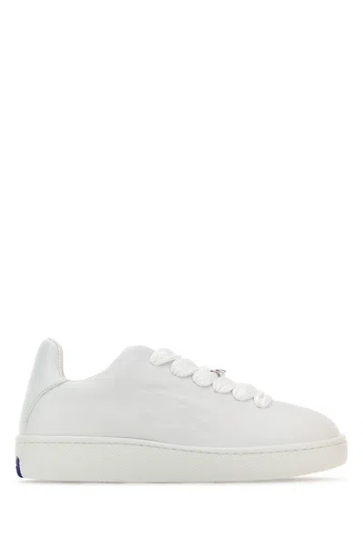BURBERRY BURBERRY WHITE LEATHER BOX SNEAKERS