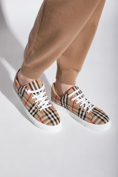 Burberry New Albridge Check Low-top Sneakers In Multi