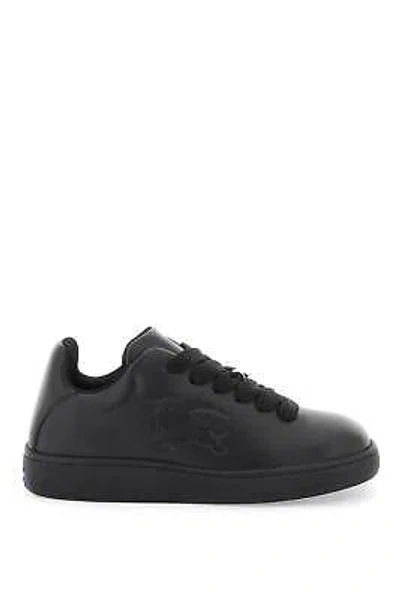 Pre-owned Burberry Sneakers Box Leather Man Sz.10 Eur.43 8083325 Black